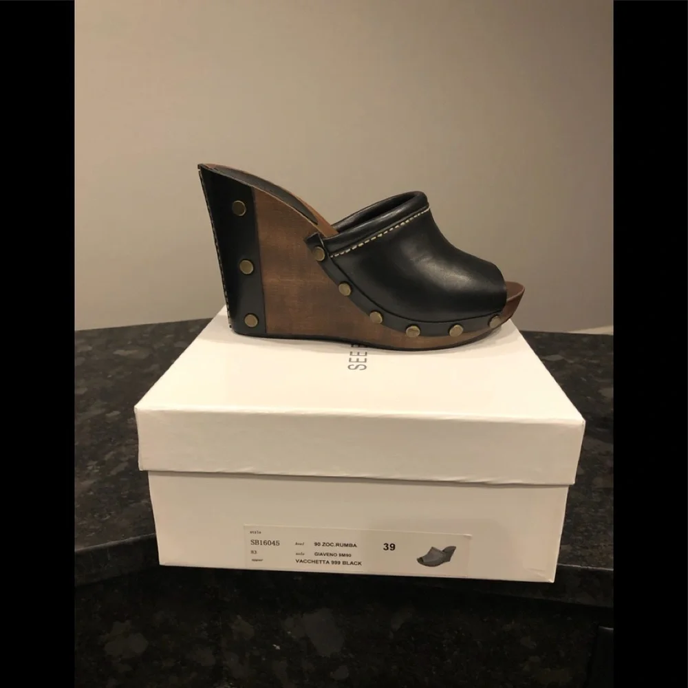 See By Chloe Black Studded Wedge *BRAND NEW*